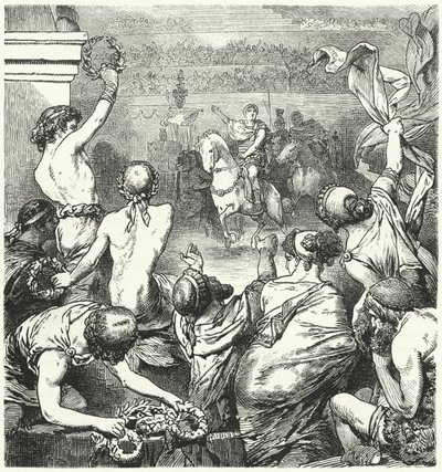 Titus Quinctius Flaminius vyhlašuje svobodu řeckých států, 196 př.n.l od Hermann Vogel