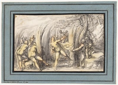 Nymfy pronásledované satyry od Hermann Weyer