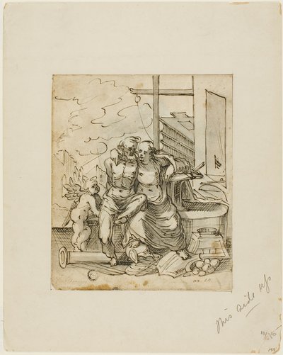 Venuše ve Vulkánově kovárně (recto); geometrie (verso) od Hermann Weyer
