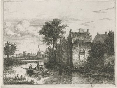 Loď se čtyřmi pasažéry od Hermanus Jan Hendrik van Rijkelijkhuysen