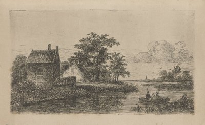 Tři muži ve člunu od Hermanus Jan Hendrik van Rijkelijkhuysen
