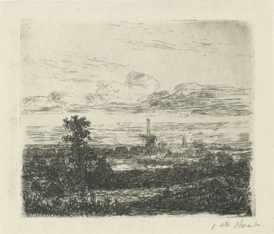 Krajina s mlýnem od Hermanus Jan Hendrik van Rijkelijkhuysen