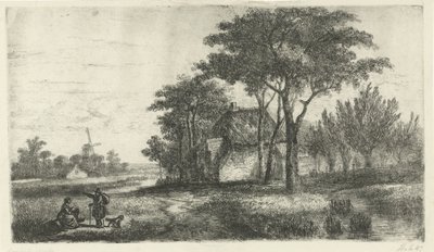 Krajina s turistou od Hermanus Jan Hendrik van Rijkelijkhuysen