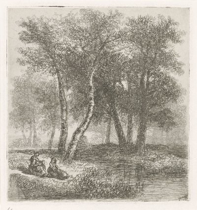 Matka a dítě na nábřeží od Hermanus Jan Hendrik van Rijkelijkhuysen