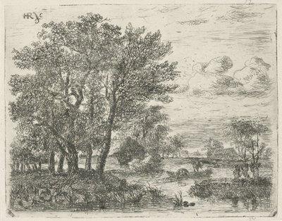 Rybáři ve člunu od Hermanus Jan Hendrik van Rijkelijkhuysen