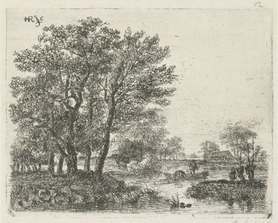 Rybáři ve člunu od Hermanus Jan Hendrik van Rijkelijkhuysen
