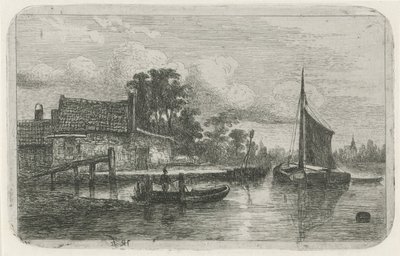 Plachetnice na nábřeží od Hermanus Jan Hendrik van Rijkelijkhuysen