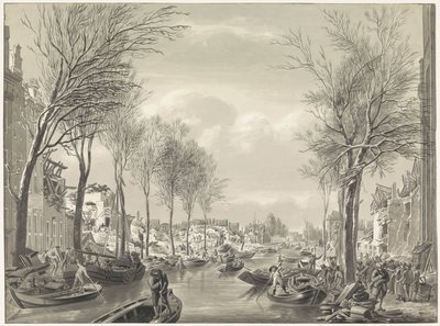Restaurátorské práce na Steenschuur po katastrofě, 1807 od Hermanus Numan (possibly)