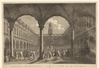 Pohled na nádvoří Beurs van Hendrick de Keyser Pohled na burzu v Amsterdamu / Vue de la Bourse, à Amsterdam (název na objektu) od Hermanus Petrus Schouten (possibly)
