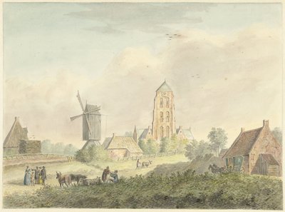 Kostel vesnice Westkapelle na Zélandu od Hermanus Petrus Schouten