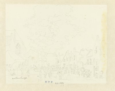 Trh ve vesnici Valkenburg od Hermanus Petrus Schouten