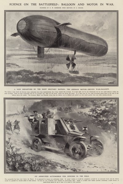 Věda na bitevním poli: balón a motor ve válce (litho) od Hermanus Willem (after) Koekkoek