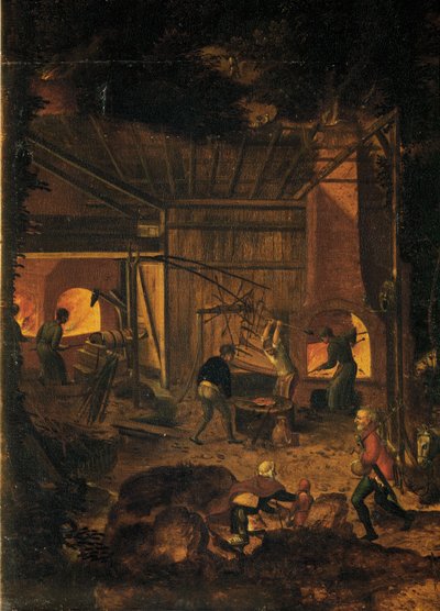 Měděný důl, detail (olej na dřevě) od Herri met de (c.1510-p.1550) Bles