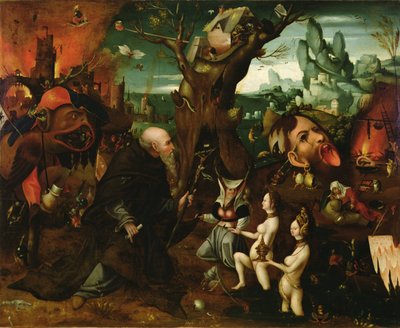 Pokušení svatého Antonína (olej na panelu) od Herri met de (c.1510-p.1550) Bles