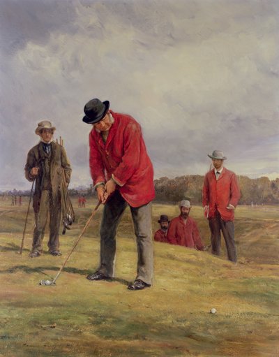 George Glennie Putting at Blackheath s Putting Cleek, 1881 od Heywood Hardy