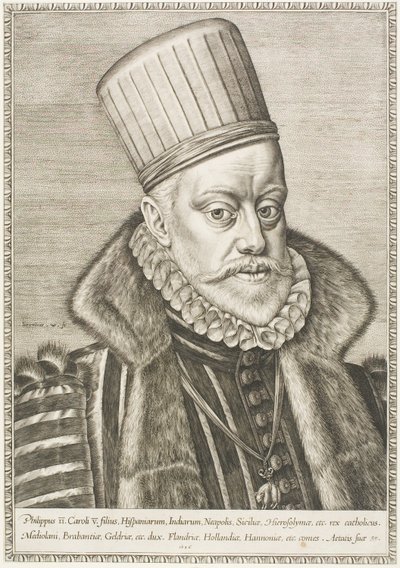 Filip II., španělský král od Hieronymous Wierix