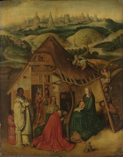 Klanění tří králů, počátek 17. století (olej na dubové desce) od Hieronymus (after) Bosch