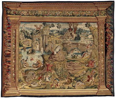 Tapisérie inspirovaná dílem Hieronyma Bosche, kolem roku 1560 (zlato, stříbro, hedvábí a vlna) od Hieronymus (after) Bosch