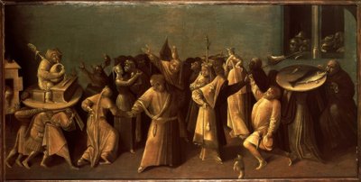 Karnevalový boj s půstem od Hieronymus Bosch