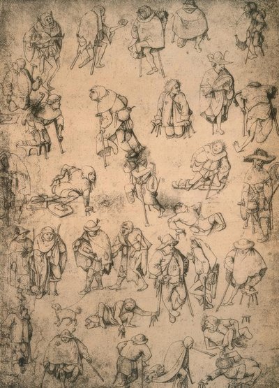 Mrzáci, žebráci a žebrající muzikanti od Hieronymus Bosch
