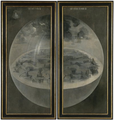 Stvoření světa představujícího kosmickou sféru Země (Bulle). Zadní strana okenic triptychu "Zahrada pozemských rozkoší"". Obraz Hieronyma Van Aekena (Aken) známý jako Hieronymus Bosch (1450-1516) od Hieronymus Bosch