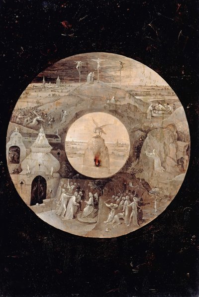 Svatý Jan Evangelista na Patmosu Zadní strana. Umučení Krista, c. 1505 od Hieronymus Bosch