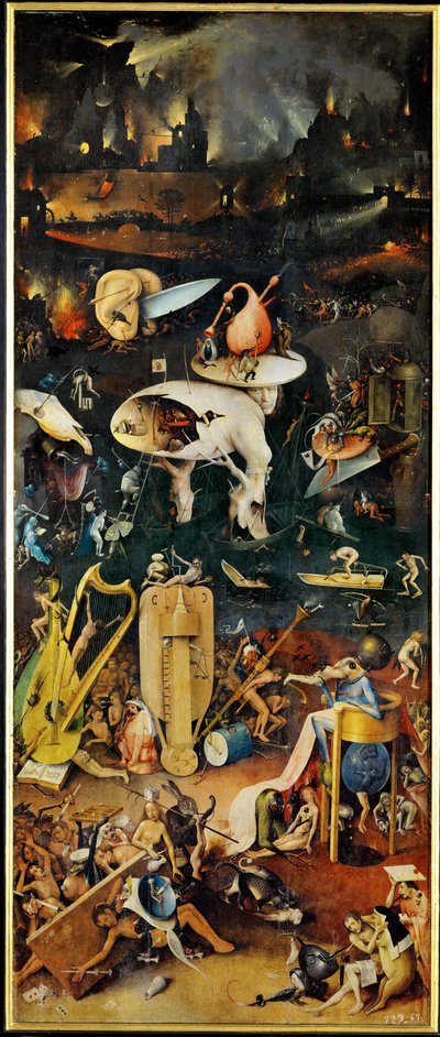 Zahrada rozkoší, triptych, pravý panel ... (malba na dřevě) od Hieronymus Bosch