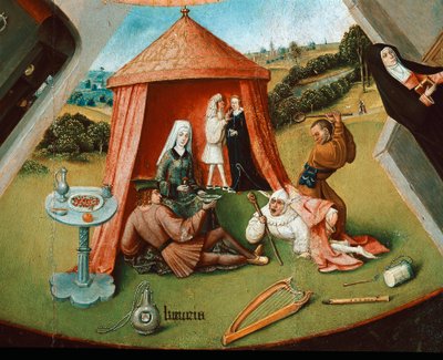 Chtíč. Detail z tabulky sedmi hlavních hříchů (olej na dřevě od Hieronymus Bosch