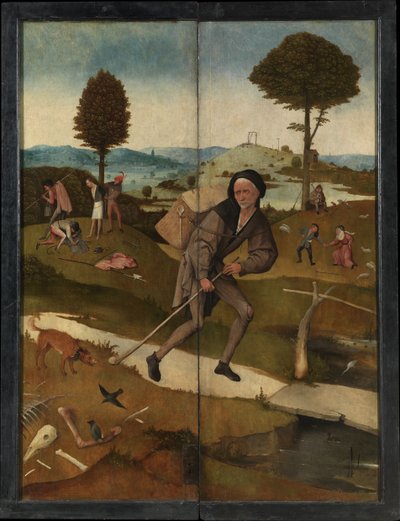 The Peddler The Haywain Triptych, reverzní od Hieronymus Bosch