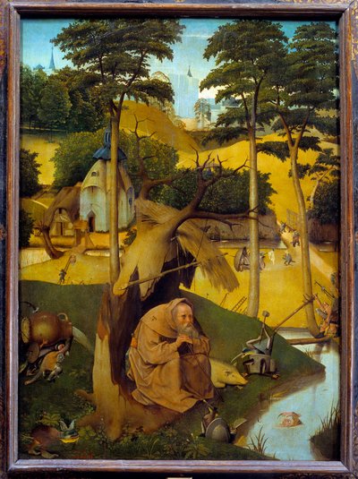 Pokušení svatého Antonína Poustevník Svatý Antonín Veliký (251-356) (neboli svatý Antonín Poustevník nebo svatý Antonín Abbe) je na poušti vystaven pokušením ďábla. Obraz od Hieronyma Van Aekena (Aken) dit Jerome Bosch (1450- od Hieronymus Bosch