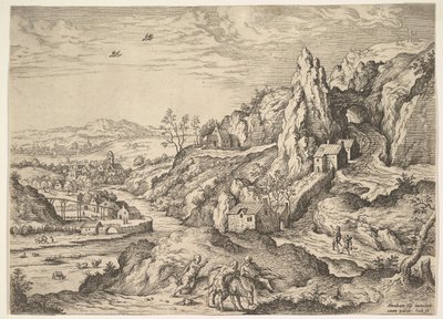 Abraham a Izák na cestě k oběti, 1558. od Hieronymus Cock