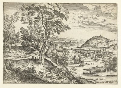 Cephalus a Procris Krajiny s biblickými a mytologickými scénami (název série) od Hieronymus Cock