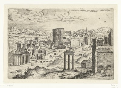 Gezicht na Forum Romanum (název na objektu) Římské ruiny (název série) od Hieronymus Cock