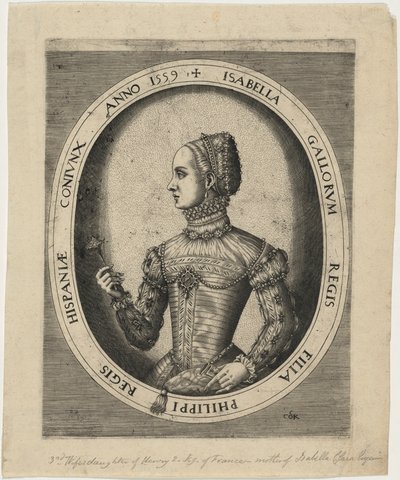 Isabella, třetí manželka Filipa II. Španělského od Hieronymus Cock