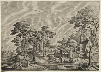 Krajina se zámkem vpravo, 1630. od Hieronymus Cock