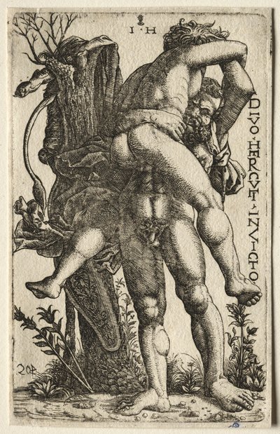 Herkules a Antaeus od Hieronymus Hopfer