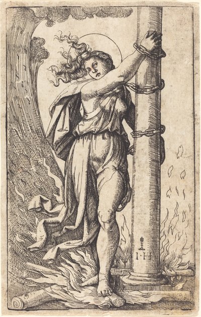 Statečnost od Hieronymus Hopfer after Marcantonio Raimondi