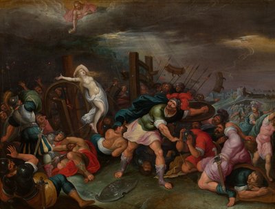 Mučednictví Saint Catherine z Alexandrie (ropa na panelu) od Hieronymus II Francken