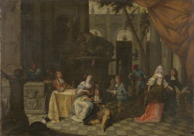 Elegantní společnost na terase, 1669 od Hieronymus Janssens