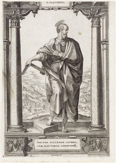 H. Matthew S. Mathevs (titul na objektu) Kristus a dvanáct apoštolů a sv. Pavel (název série) od Hieronymus Wierix