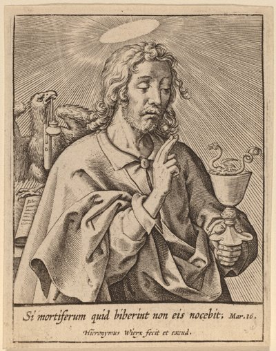 Kdyby pili to, co bylo smrtící... (Svatý Jan Evangelista) od Hieronymus Wierix