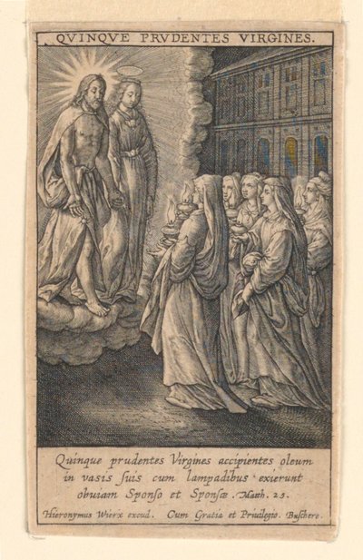 Pět moudrých panen, ze suity "Speculum Virginitatis" od Hieronymus Wierix