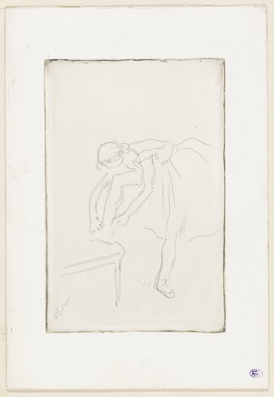 Tanečnice si nazouvá boty od Hilaire Germain Edgar Degas
