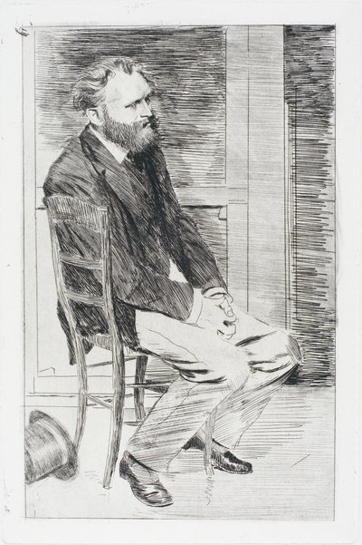 Manet vsedě, otočený doprava od Hilaire Germain Edgar Degas