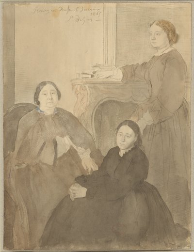 Paní Michel Musson a její dcery Estelle a Désirée od Hilaire Germain Edgar Degas