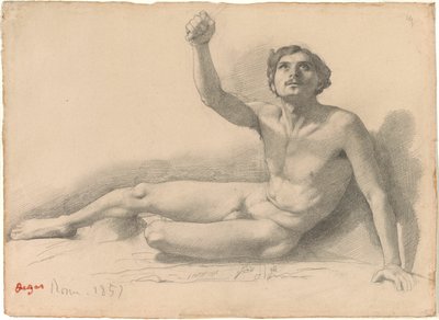 Studie mužského aktu od Hilaire Germain Edgar Degas
