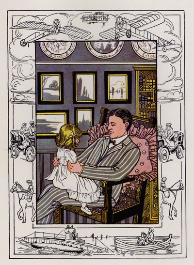 Mary Rides (barevná litografie) od Hilda Broughton