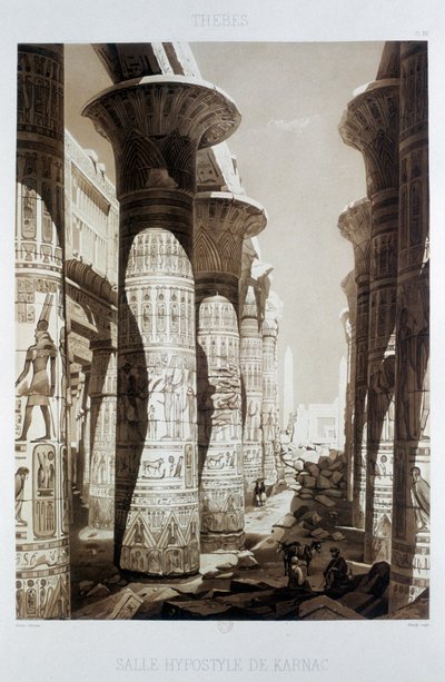 „Hypostyle Hall, Théby, Karnak“, Egypt, 1841 od Himely