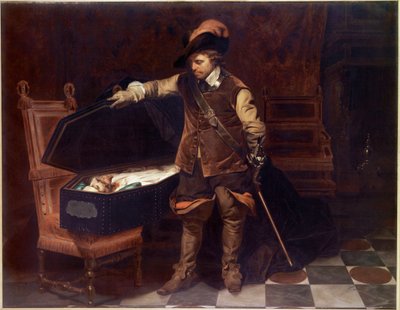 „Oliver Cromwell před rakví Karla I. Stuarta“ (1649). Oliver Cromwell (1599-1658) uvaluje proces s anglickým králem, který bude odsouzen a sťat 9. února 1649. Obraz Paula Delaroche (1797-1856) od Hippolyte Delaroche