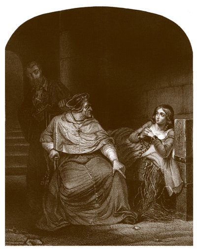 Johanku z Arku vyslýchá biskup z Winchesteru od Hippolyte Delaroche